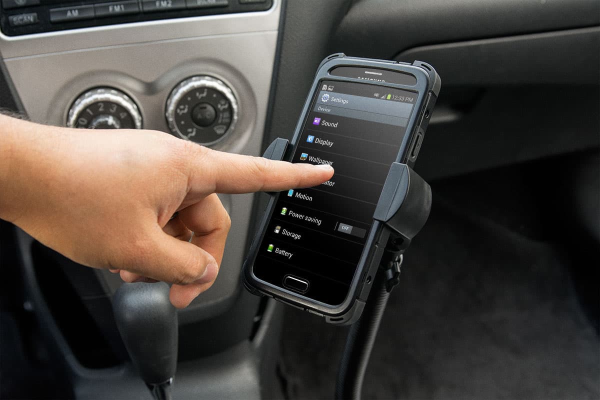 Arkon RoadVise Series - Universal Smartphone Seat Rail or Floor Mount - 15inch Tall (RV001WR + CM088-G17)