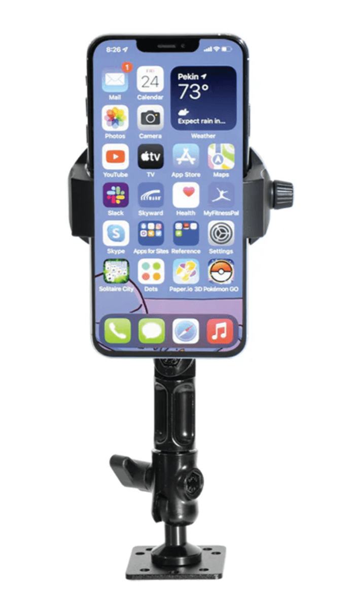 Arkon RoadVise® Ultra Aluminum Drill Base Mount Phone Holder with Adjustable Arm