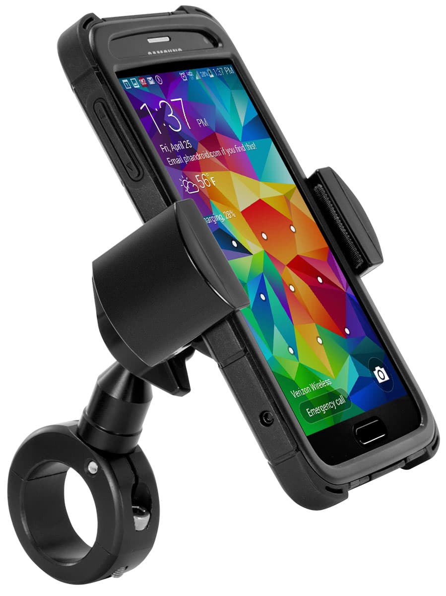 Arkon RoadVise Series - Universal Smartphone Mount for Motorcycles - Premium Black Metal (RV001WR + MC2B)
