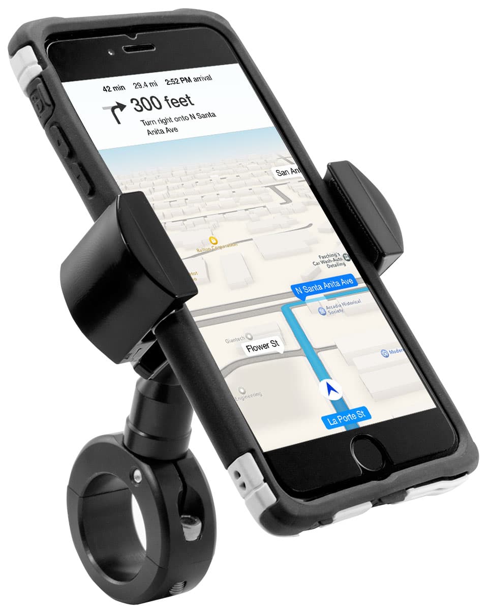 Arkon RoadVise Series - Universal Smartphone Mount for Motorcycles - Premium Black Metal (RV001WR + MC2B)