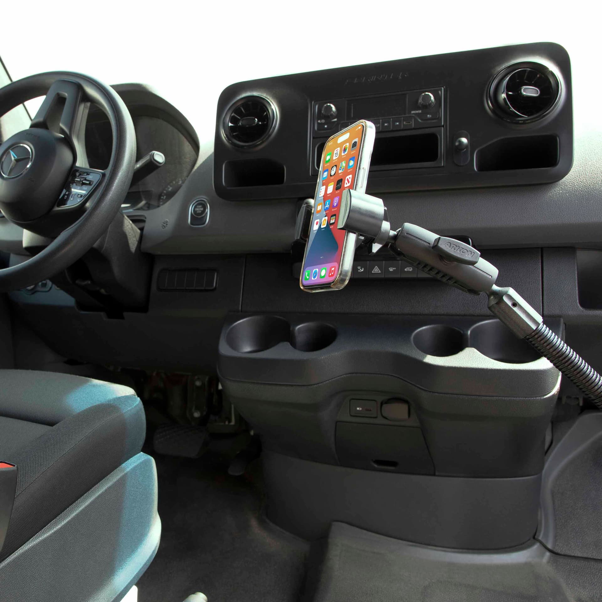 Arkon RoadVise® Heavy-Duty Seat Rail or Floor Phone Mount for iPhone, Galaxy, Note, and more