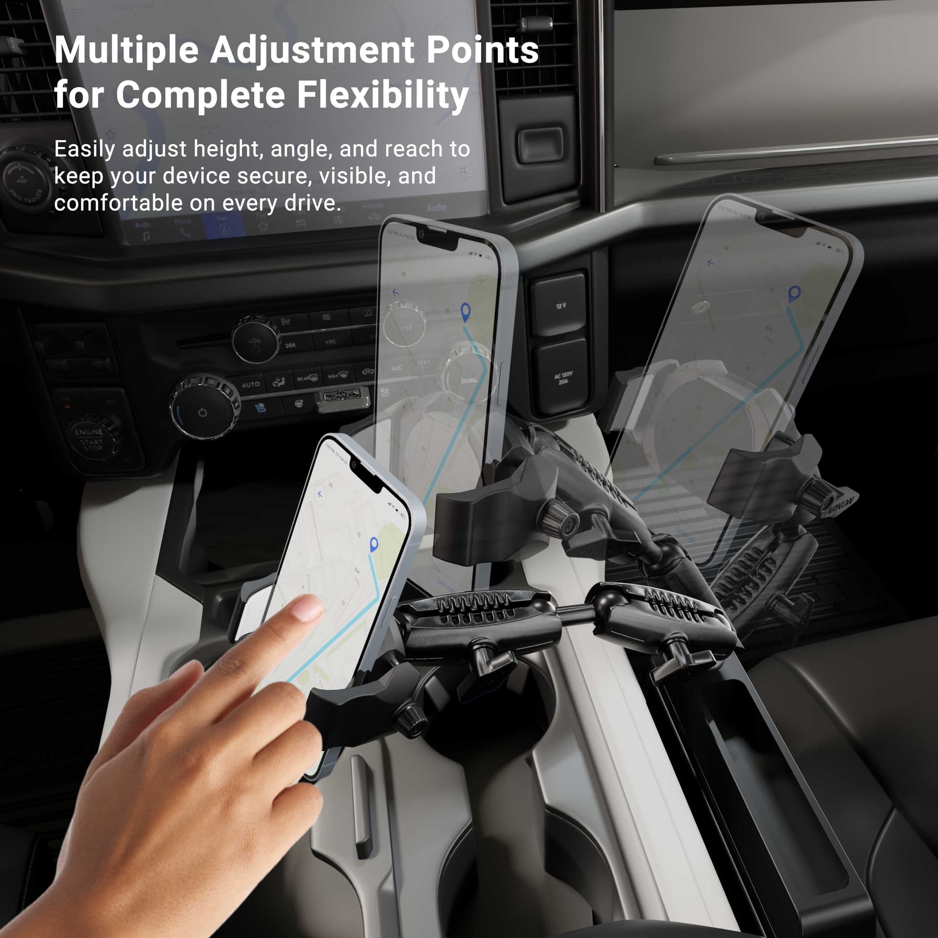 Arkon Car Seat Wedge RoadVise® Ultra Phone Holder with Dual Shaft Arms - Image 4