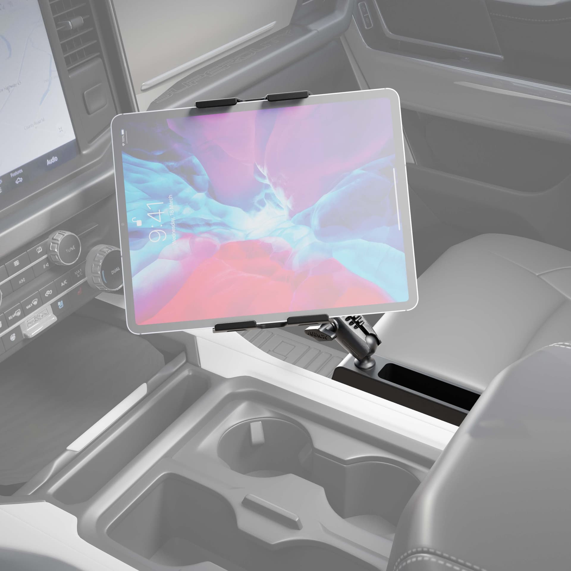 Arkon Heavy-Duty Truck Console Wedge Slim-Grip® Ultra Pro Tablet Holder - Image 2