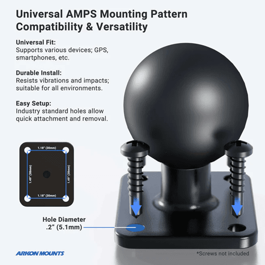 Arkon Mega Grip RoadVise Clamp Mount with 5.75” Arm