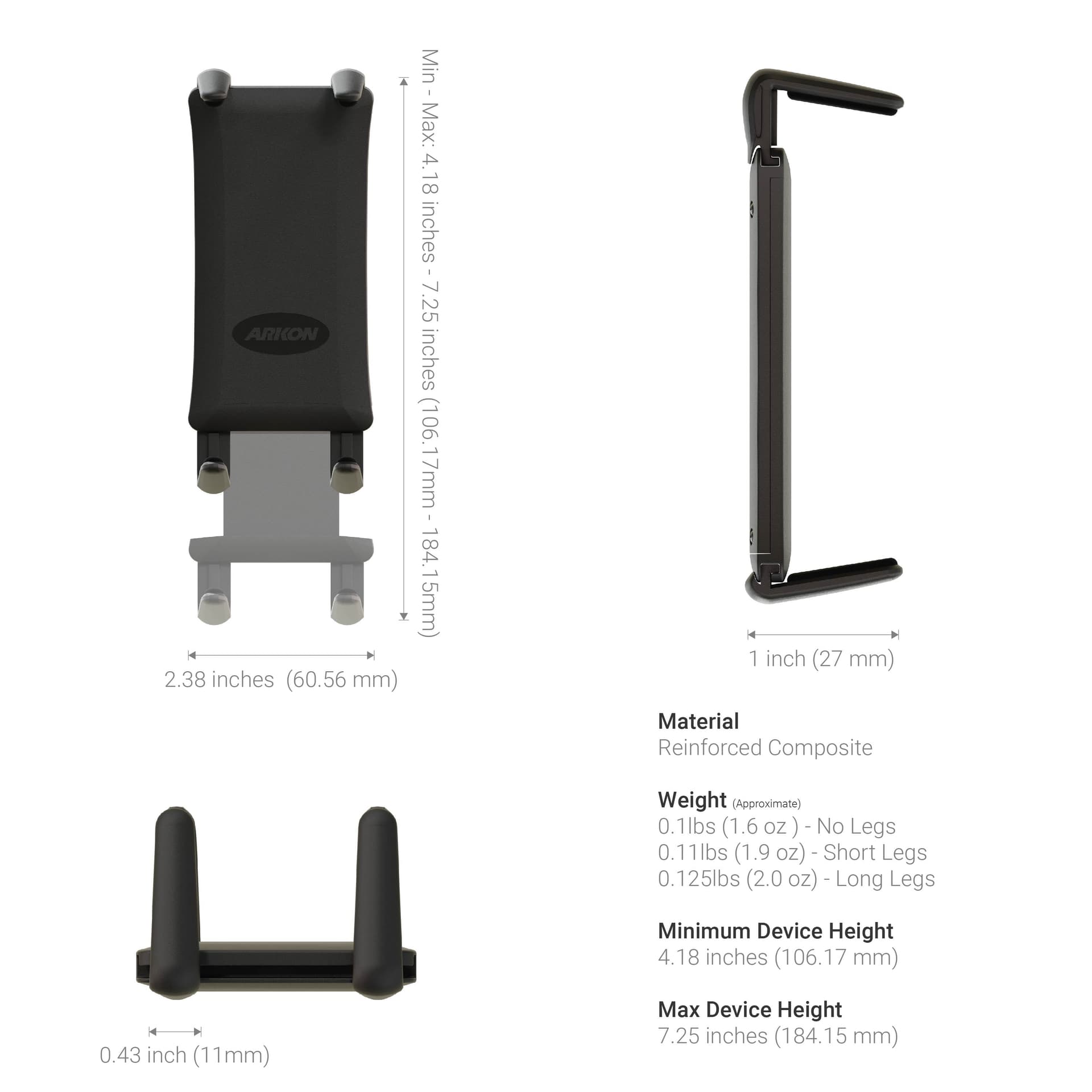 Arkon Slim-Grip® Ultra Multi-Angle Adhesive Phone Car Mount - Image 7