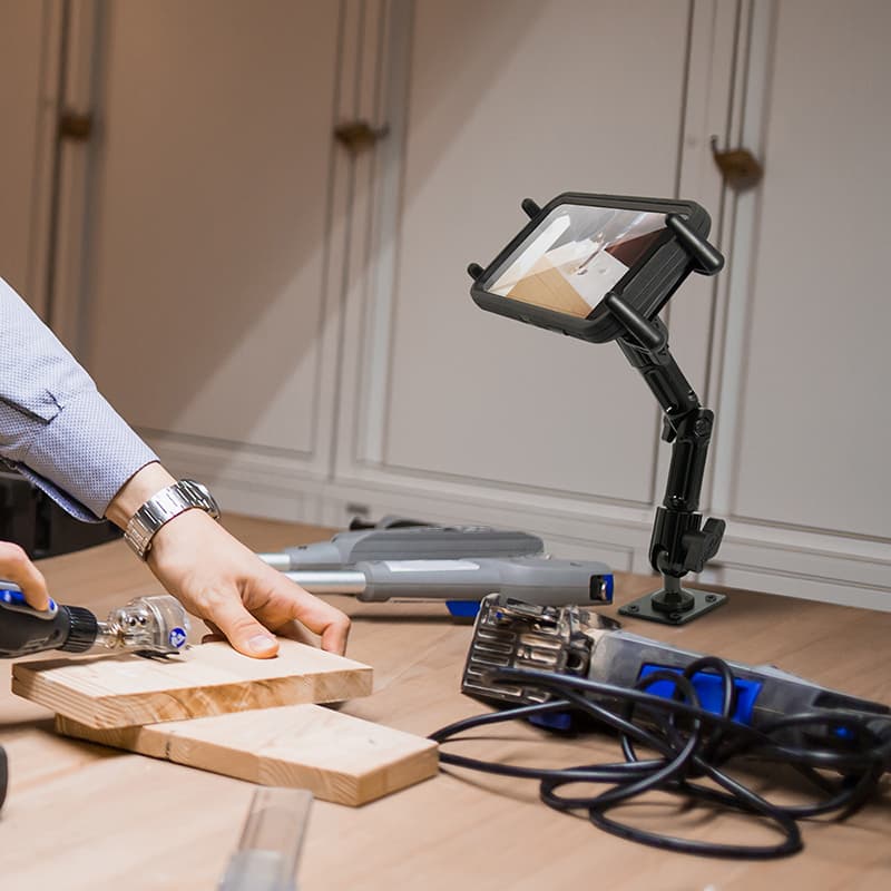 Arkon Heavy-Duty Multi-Angle Midsize Tablet Drill-Base or Wall Mount