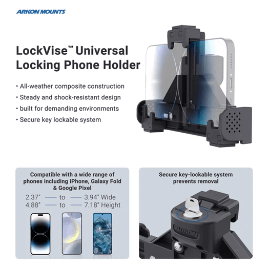 Arkon LockVise Locking Phone Holder with OCTO Series Adhesive Mount