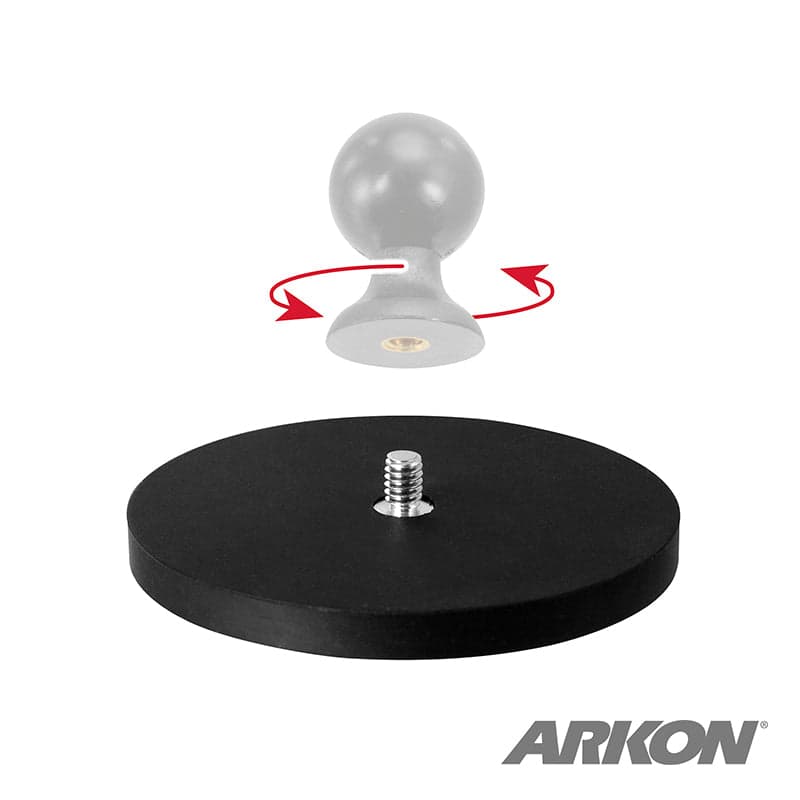 Arkon 88mm Diameter Round Heavy-Duty Magnetic Base with 1/4"- 20 Camera Bolt