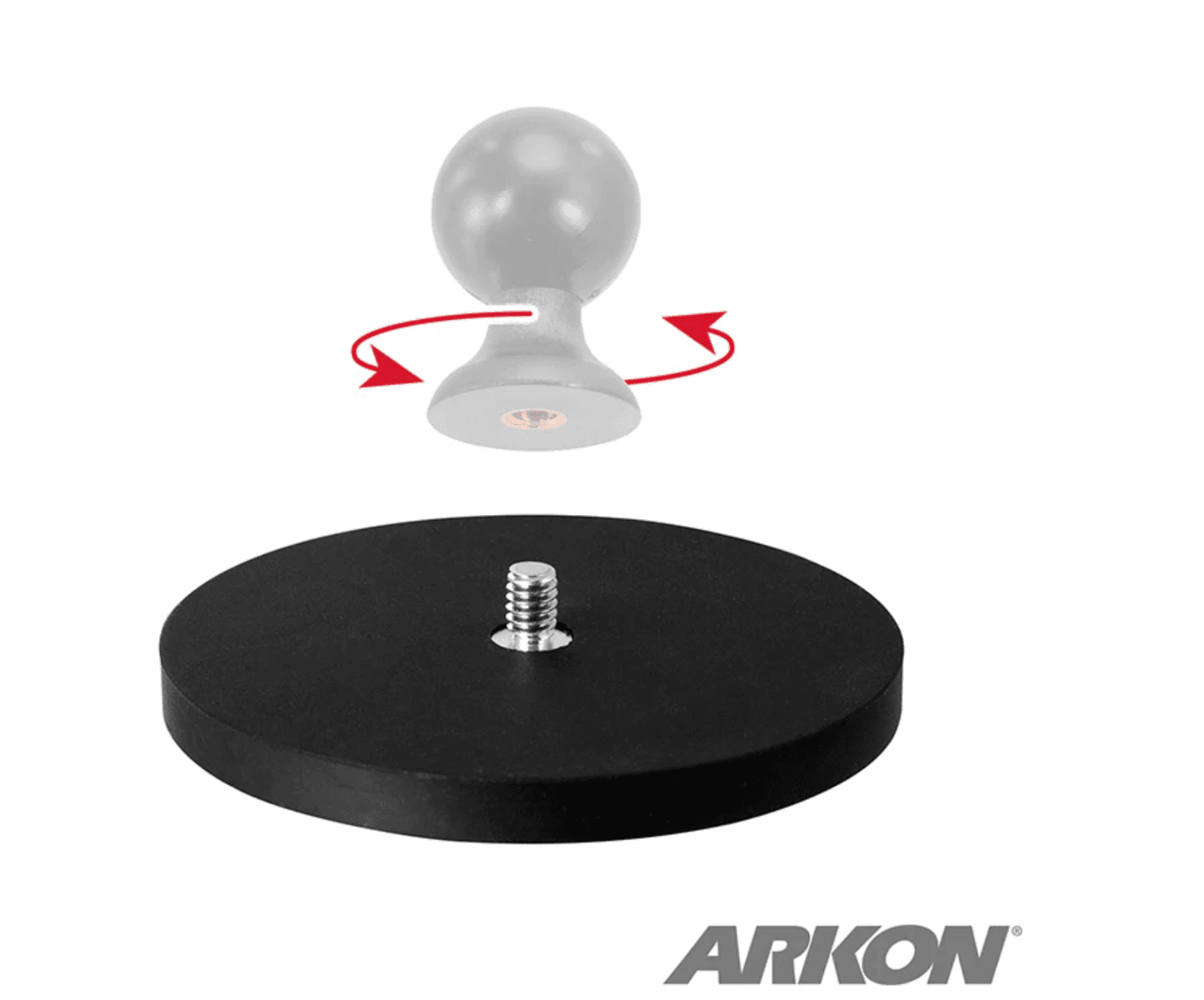 Arkon 88mm Diameter Round Heavy-Duty Magnetic Base with 1/4"- 20 Camera Bolt