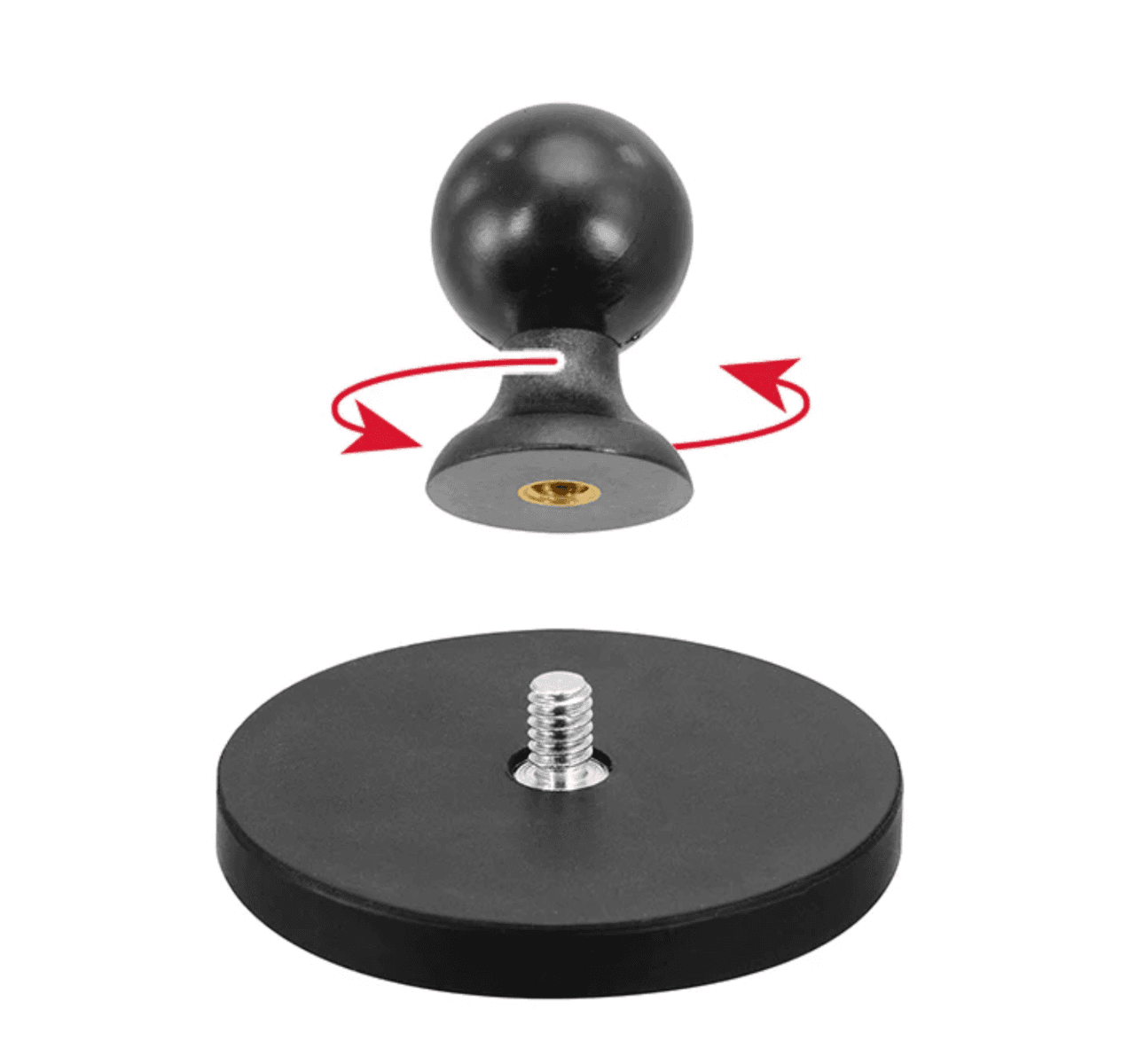 Arkon 65mm Diameter Round Heavy-Duty Magnetic Base with 25mm (1 inch) Ball
