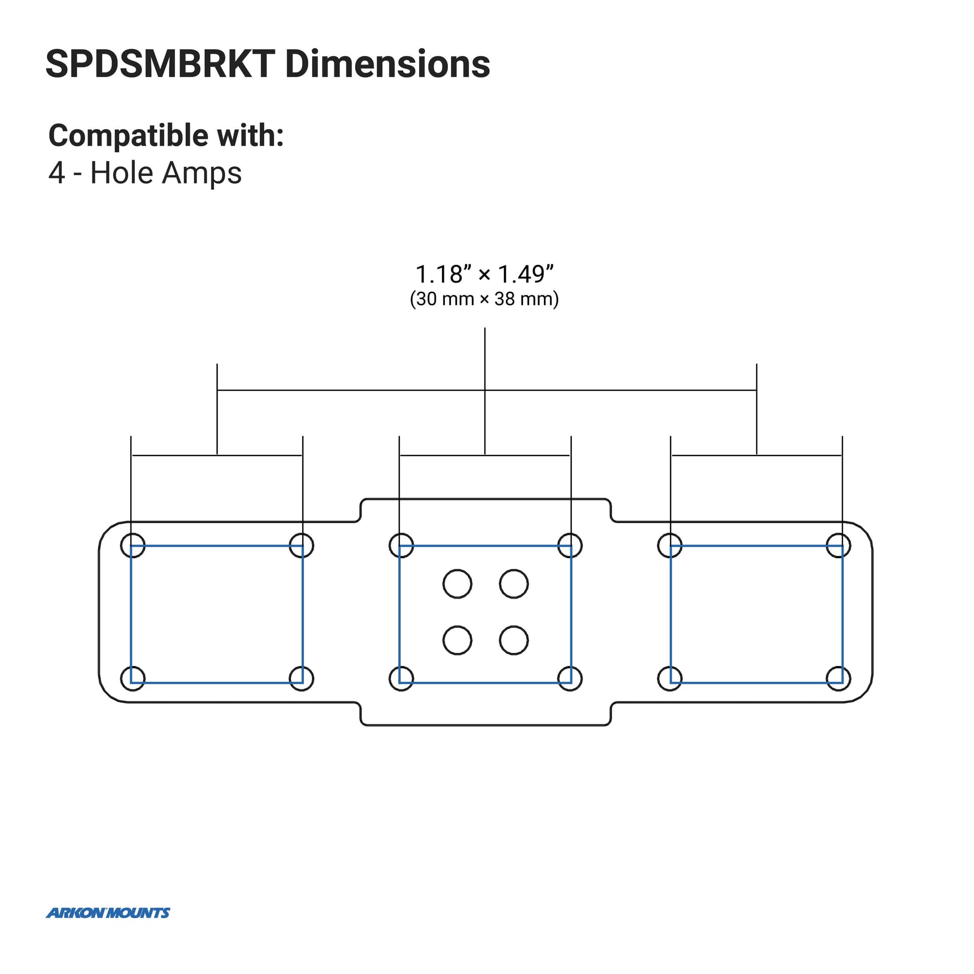 Arkon Heavy-Duty Dual AMPS Metal Bracket - Image 2
