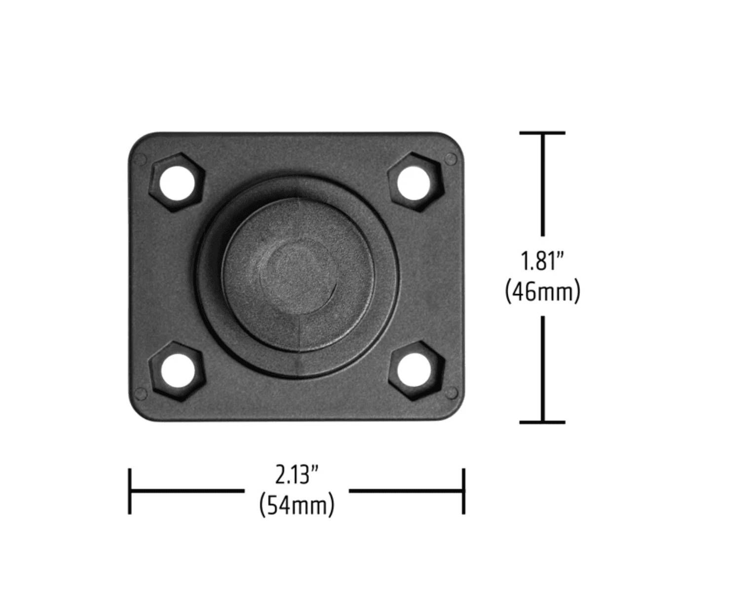 Arkon OCTO™ Series Button Pattern to 4-Hole AMPS Rectangular Adapter