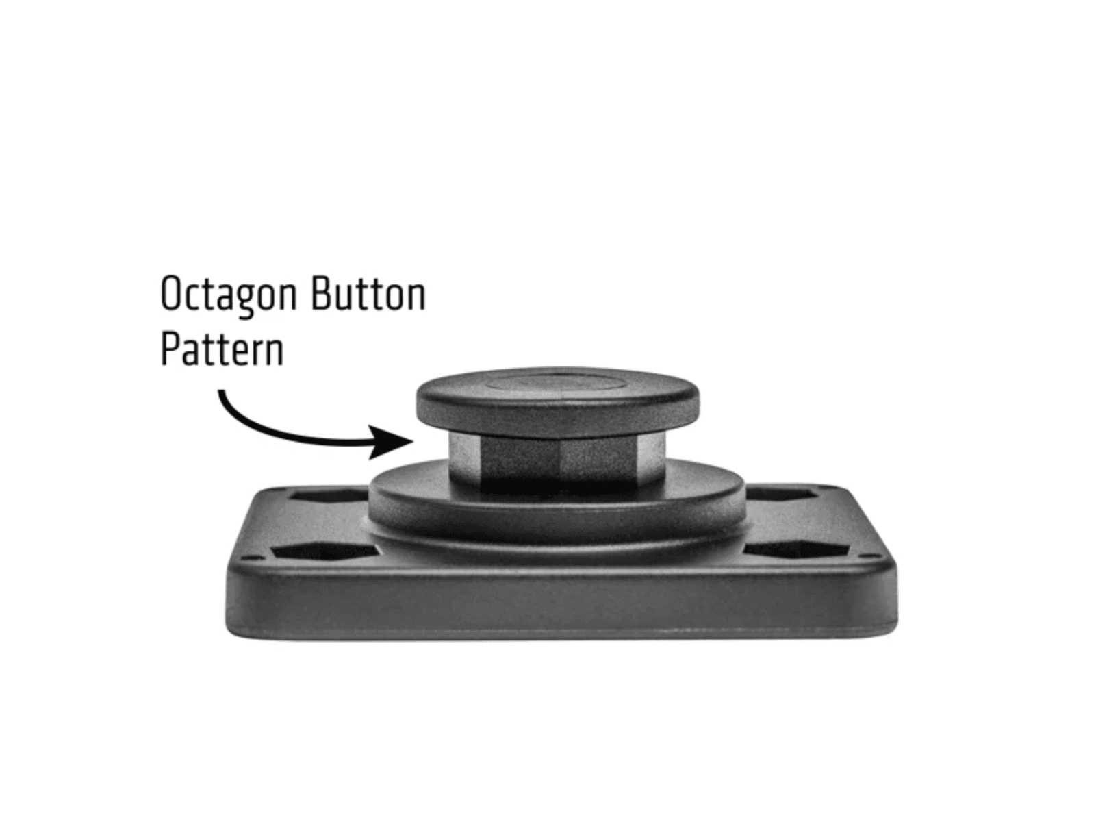 Arkon OCTO™ Series Button Pattern to 4-Hole AMPS Rectangular Adapter