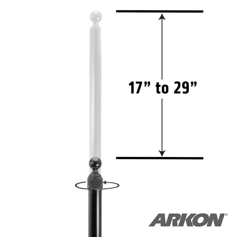Arkon Clamp and Extendable 17-29 inch Pole with 25mm (1 inch) Ball