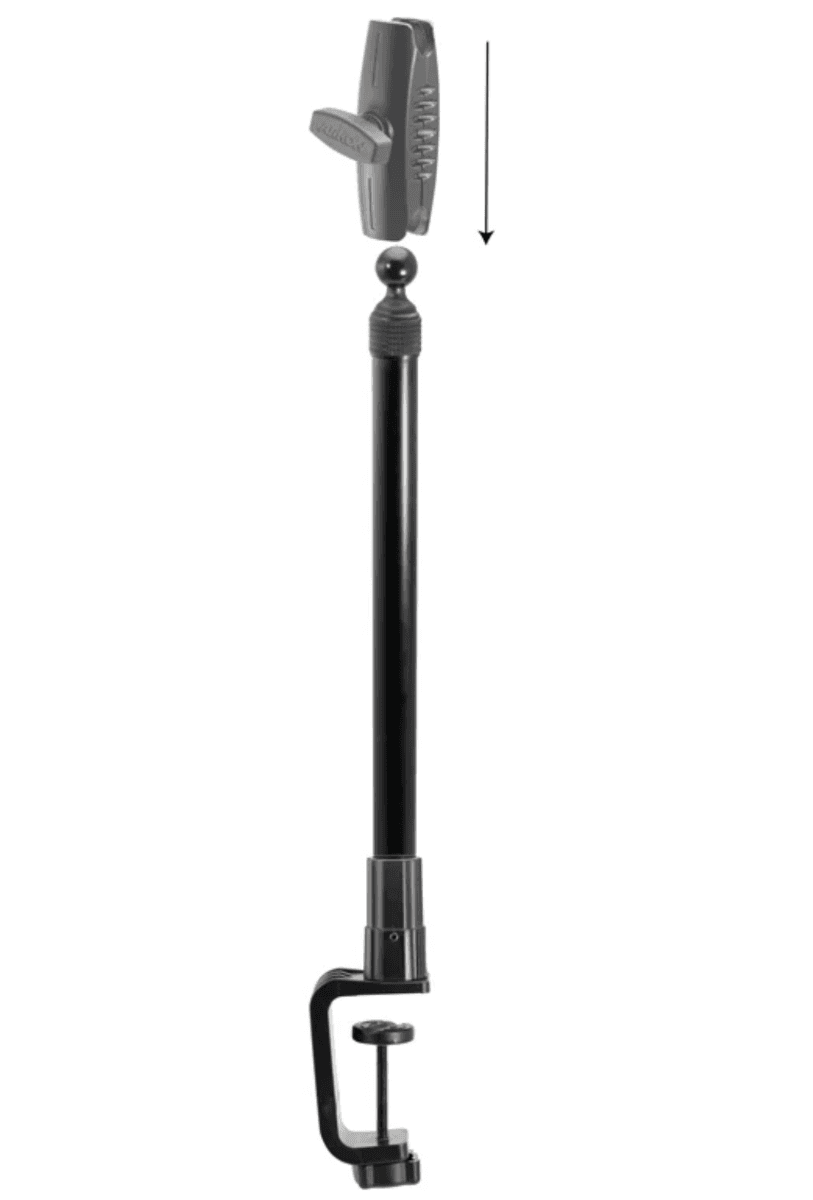 Arkon Clamp and Extendable 17-29 inch Pole with 25mm (1 inch) Ball