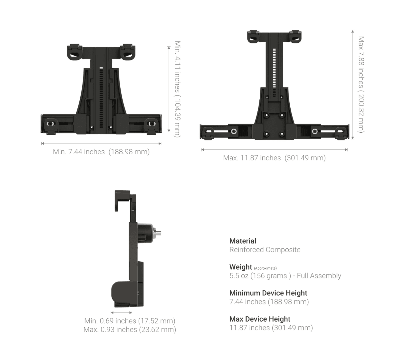 Arkon Universal Locking Adjustable Tablet Holder with Key Lock for iPad, Note, Galaxy, and more