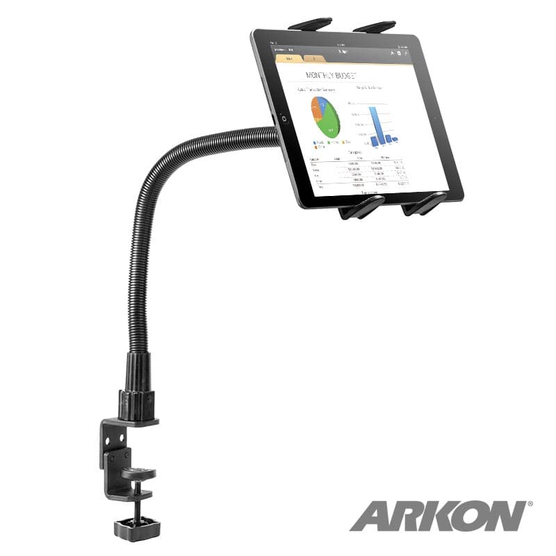 Arkon Heavy-Duty Table or Desk Tablet Clamp Mount with 22inch Gooseneck for iPad Pro, iPad Air