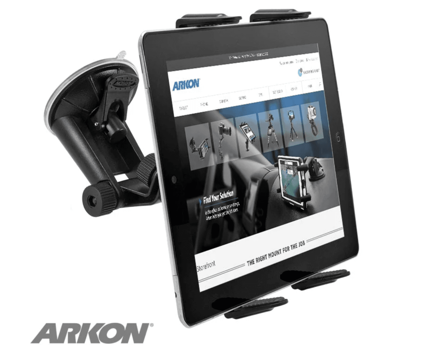 Arkon Tablet Mount Bundle Robust Base Windshield / Dashboard Mount