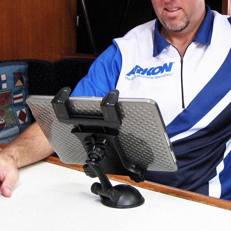 Arkon Tablet Mount Bundle Universal Tablet Desktop | Flat Surface Mount