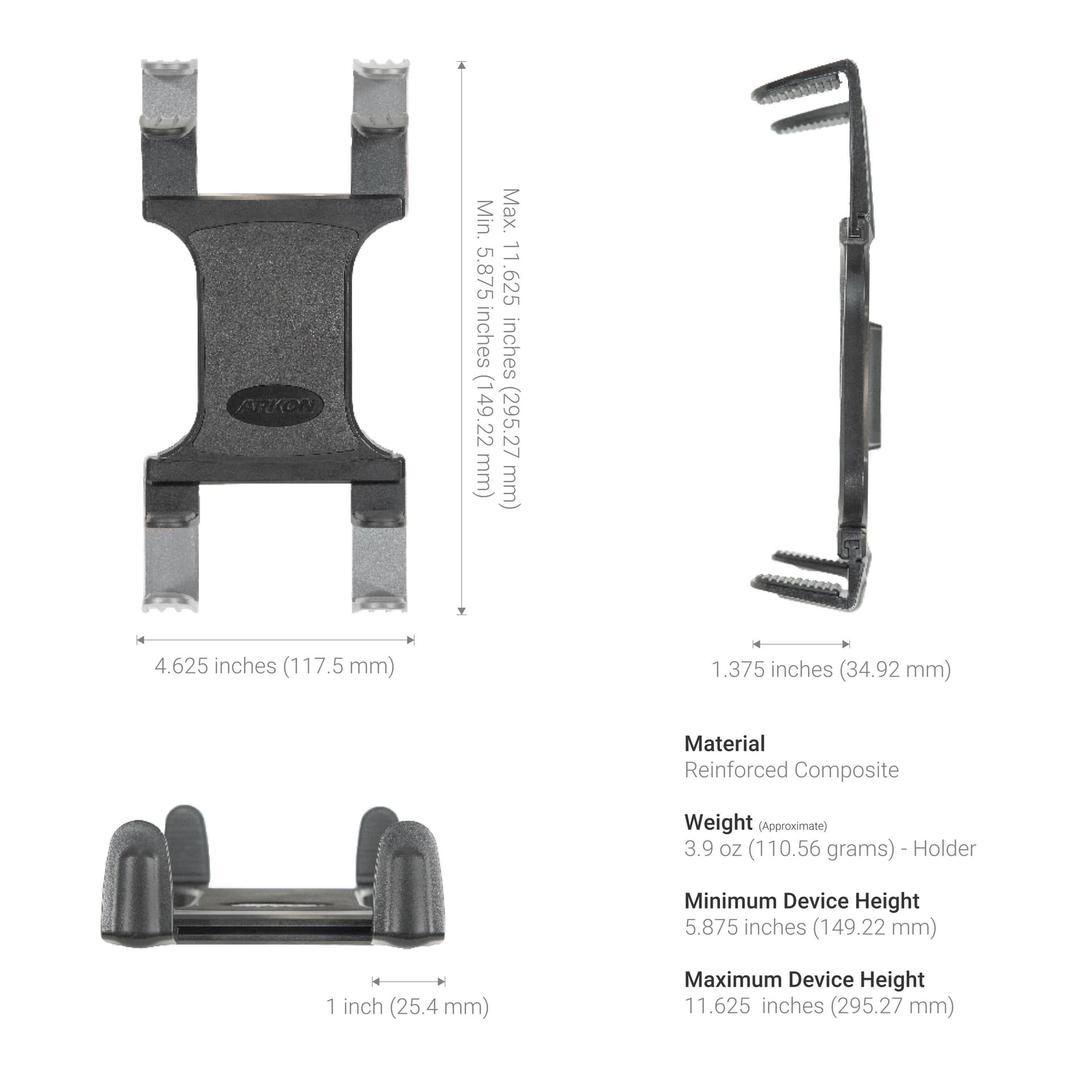 Arkon Slim-Grip® Tablet Holder with Car/Truck Seat Rail Mount and 18” Adjustable Gooseneck Arm - Image 9