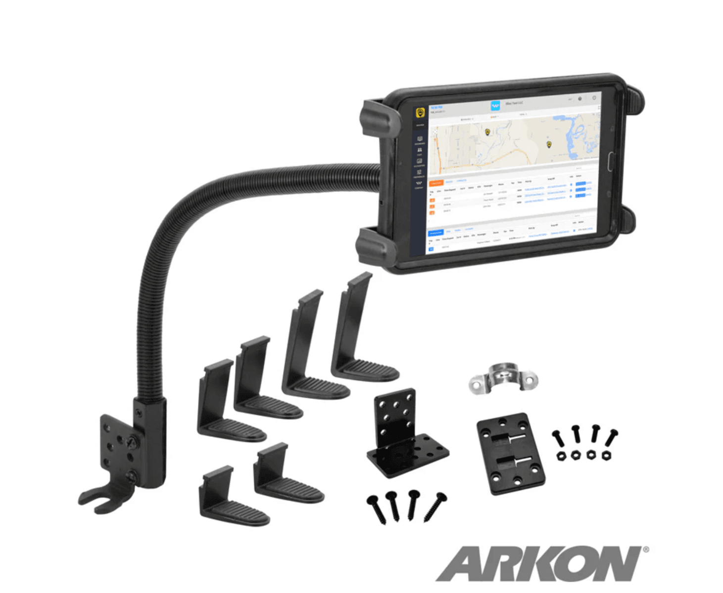 Arkon Heavy-Duty Truck Seat Rail or Floor Slim-Grip® Tablet Mount with 22 inch Arm