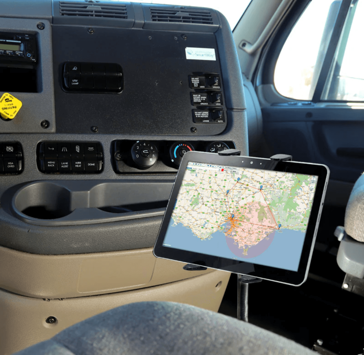Arkon Heavy-Duty Truck Seat Rail or Floor Slim-Grip® Tablet Mount with 22 inch Arm