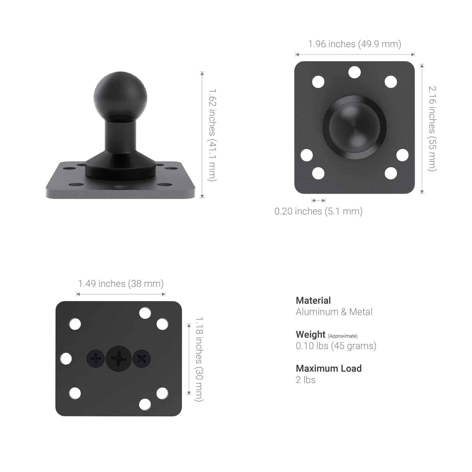 Arkon Slim-Grip® Universal Tablet Holder with 20mm Metal Ball
