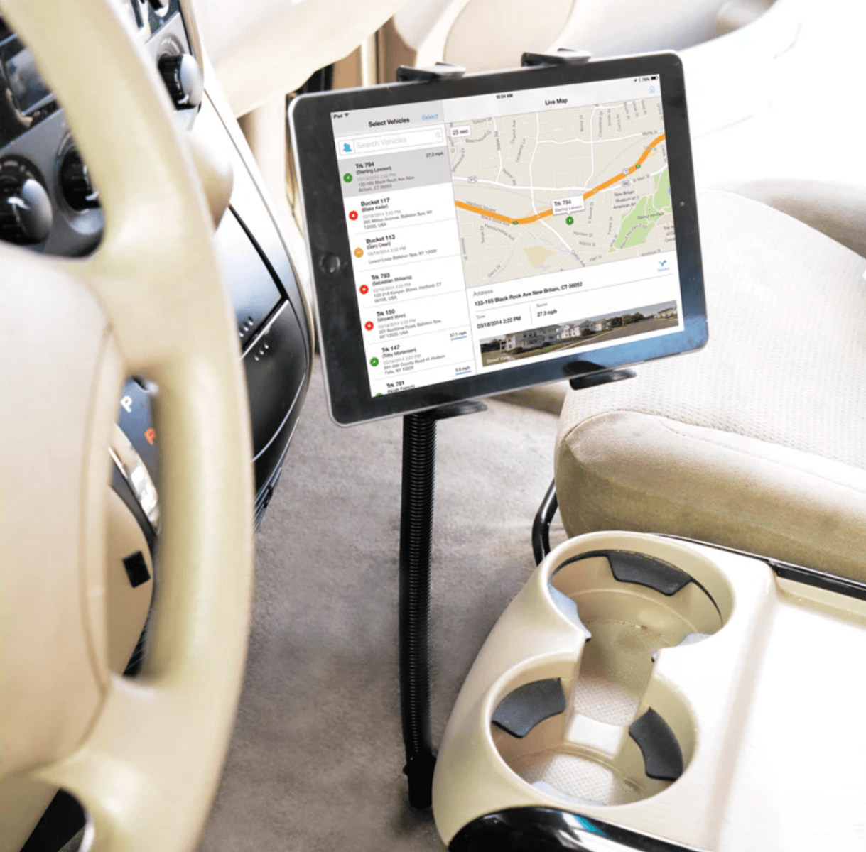 Arkon Robust Heavy-Duty Car or Truck Seat Rail or Floor Slim-Grip® Tablet Mount