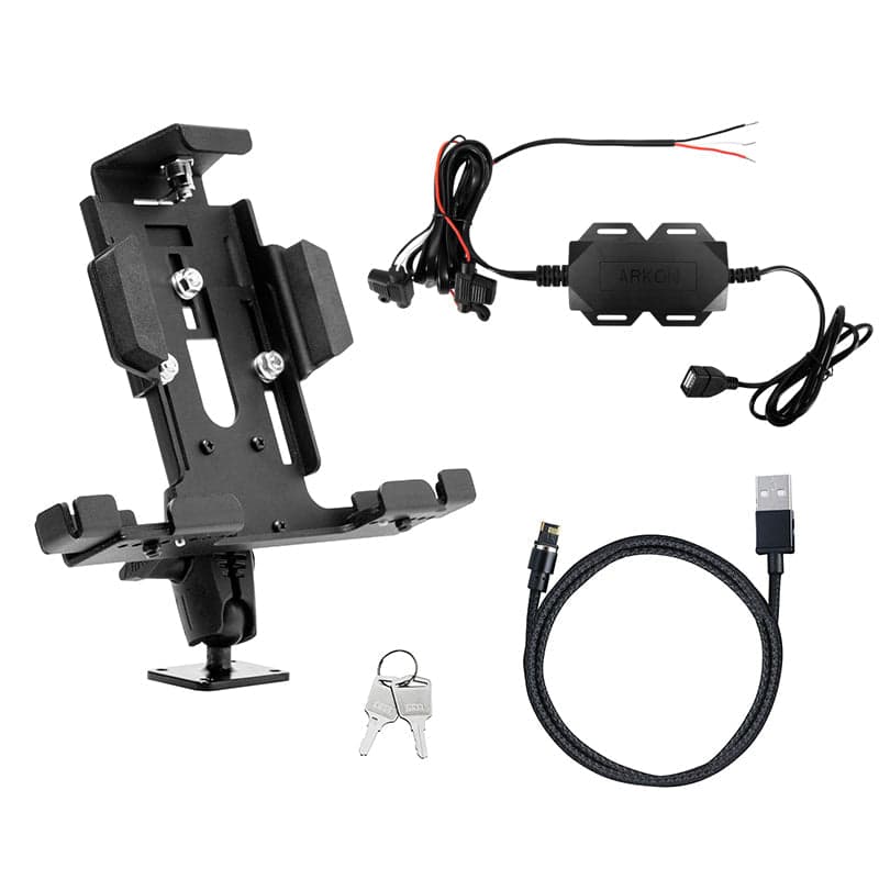 Arkon Powered Locking Tablet Mount with Magnetic Lightning Charge Cable for Commercial and Enterprise