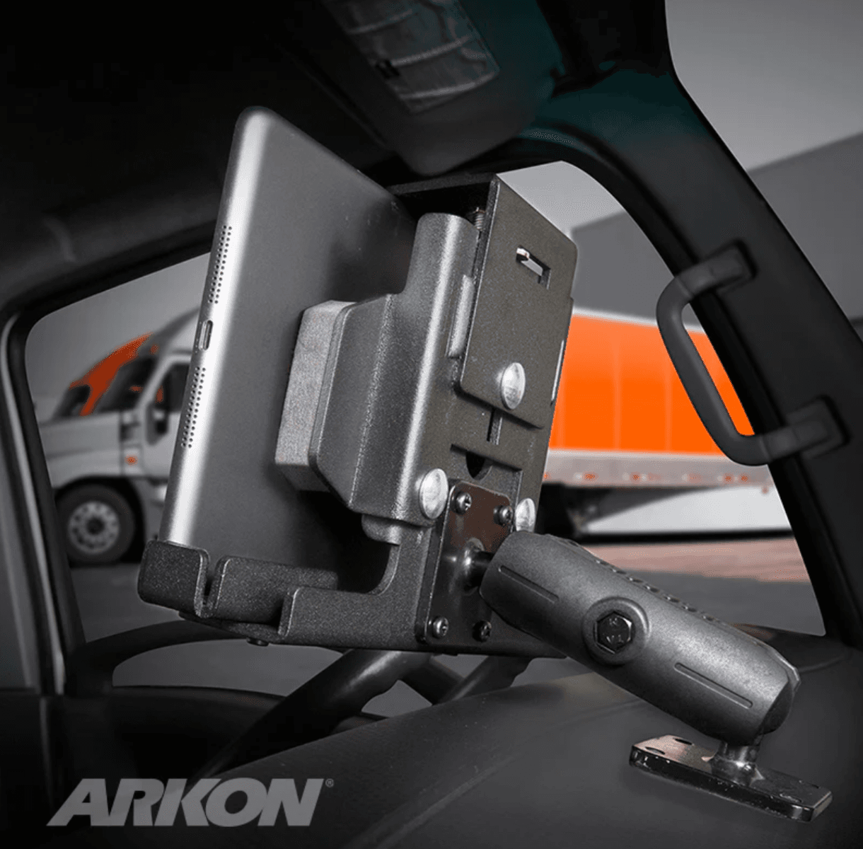 Arkon Powered Locking Tablet Mount with Magnetic Lightning Charge Cable for Commercial and Enterprise