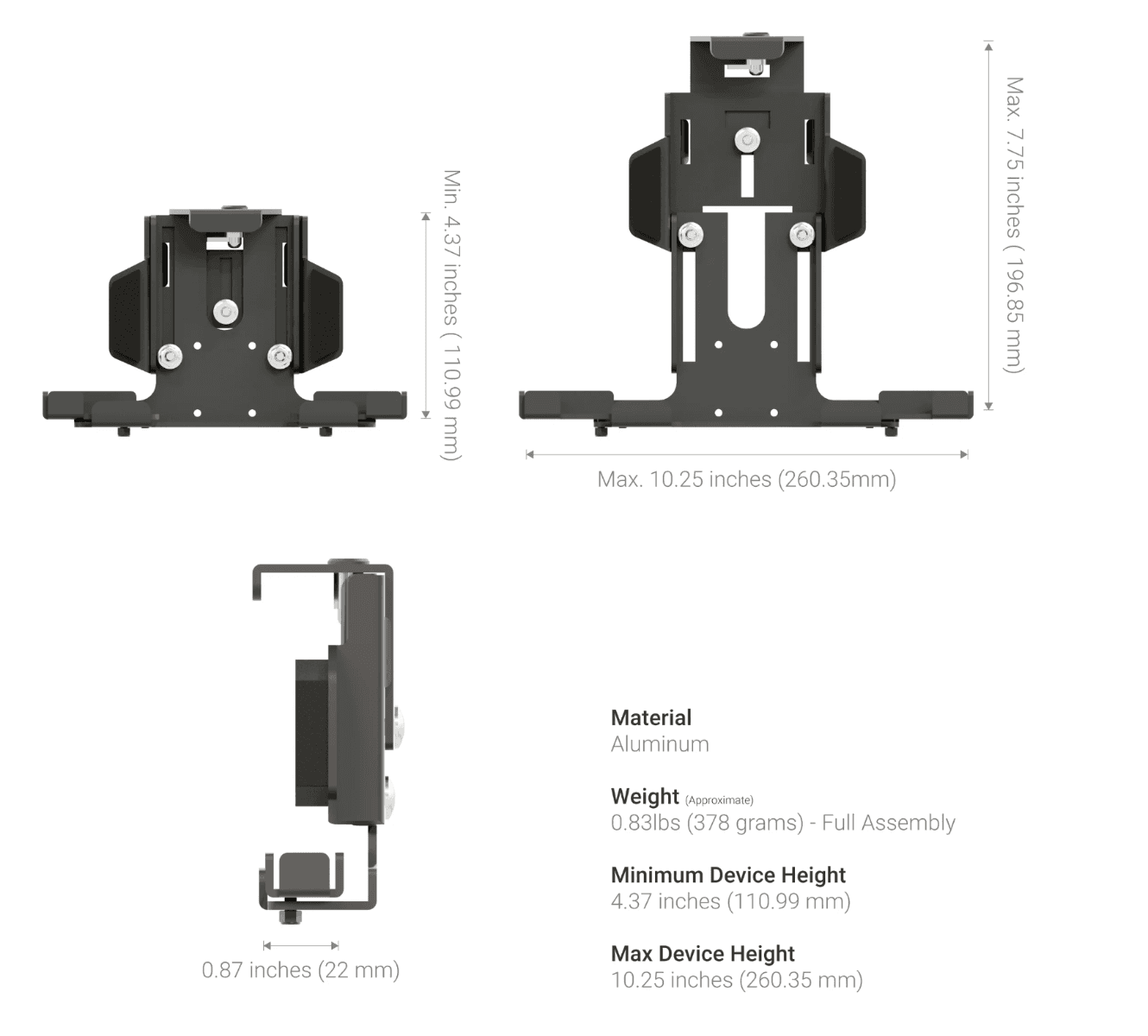 Arkon Powered Locking Tablet Mount with Magnetic Lightning Charge Cable for Commercial and Enterprise