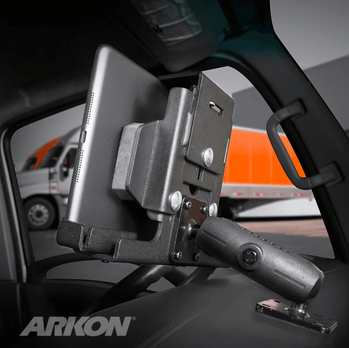Arkon Powered Locking Tablet Mount with Magnetic Micro USB Charge Cable for Commercial and Enterprise