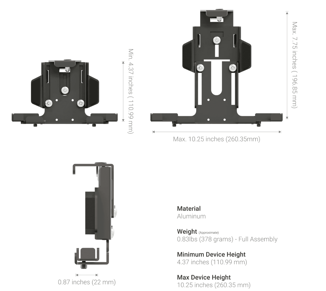 Arkon Locking Aluminum Tablet Mount with Key Lock