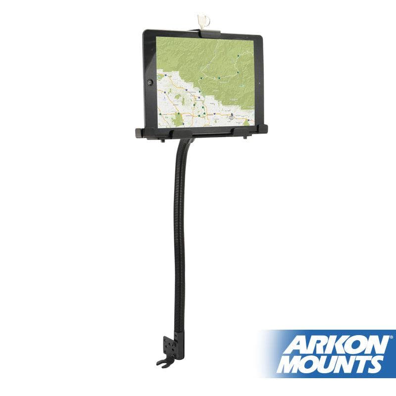 Arkon Metal Seat Rail Locking Tablet Holder with adjustable arm for car or trucks, works with iPad