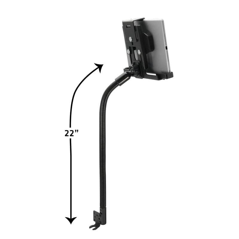 Arkon Metal Seat Rail Locking Tablet Holder with adjustable arm for car or trucks, works with iPad