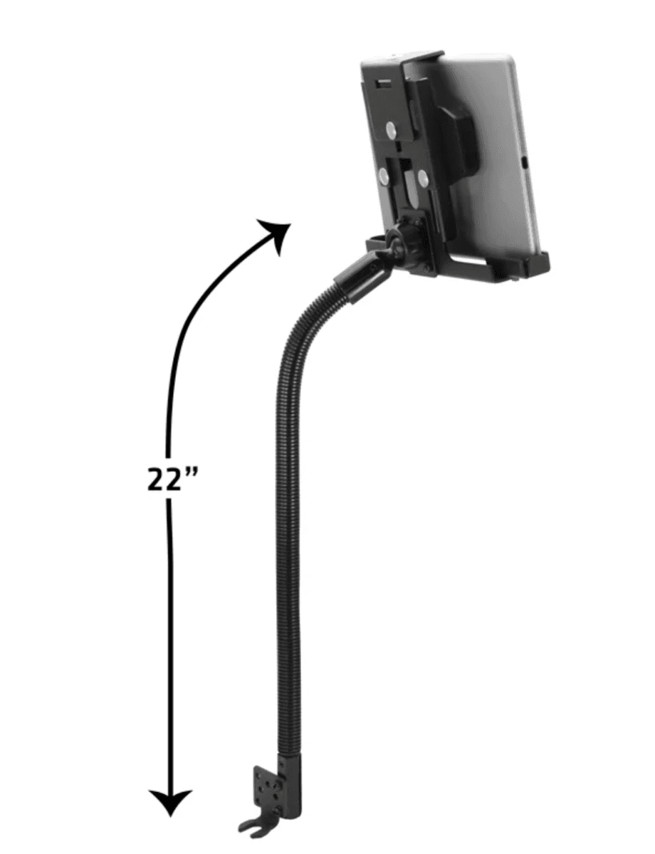 Arkon Metal Seat Rail Locking Tablet Holder with adjustable arm for car or trucks, works with iPad
