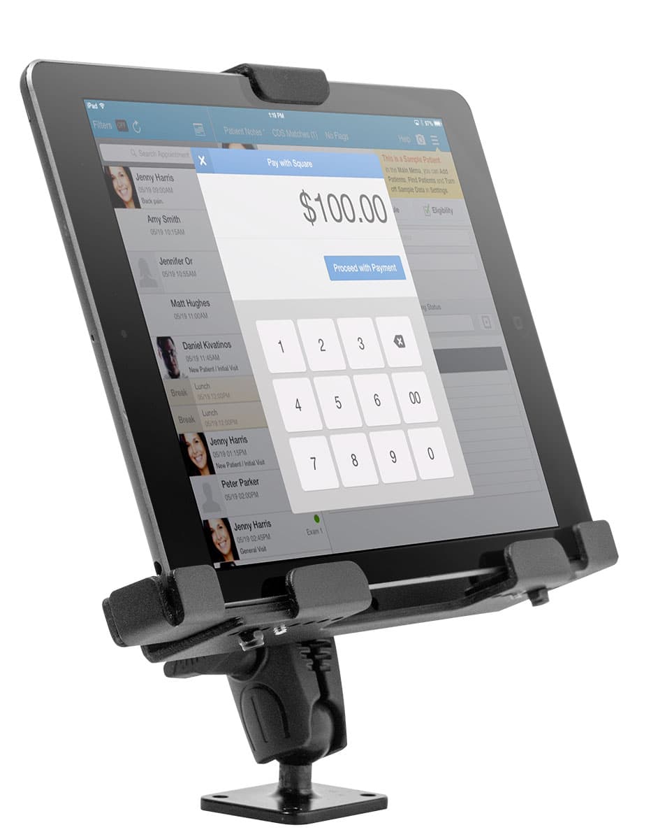 Arkon Universal Metal Locking Tablet Holder with 4-Hole AMPS Metal Base