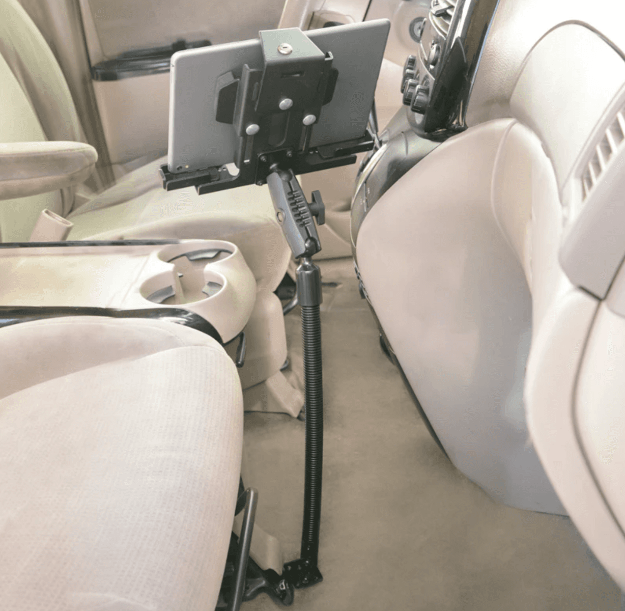 Arkon Robust Heavy-Duty Metal Locking Seat Rail or Floor Tablet Mount