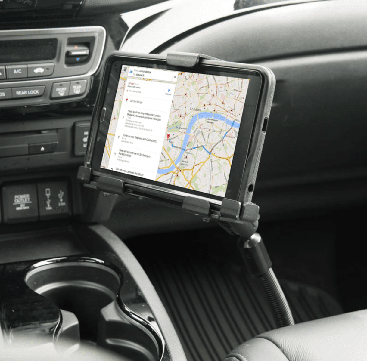 Arkon Robust Heavy-Duty Metal Locking Seat Rail or Floor Tablet Mount