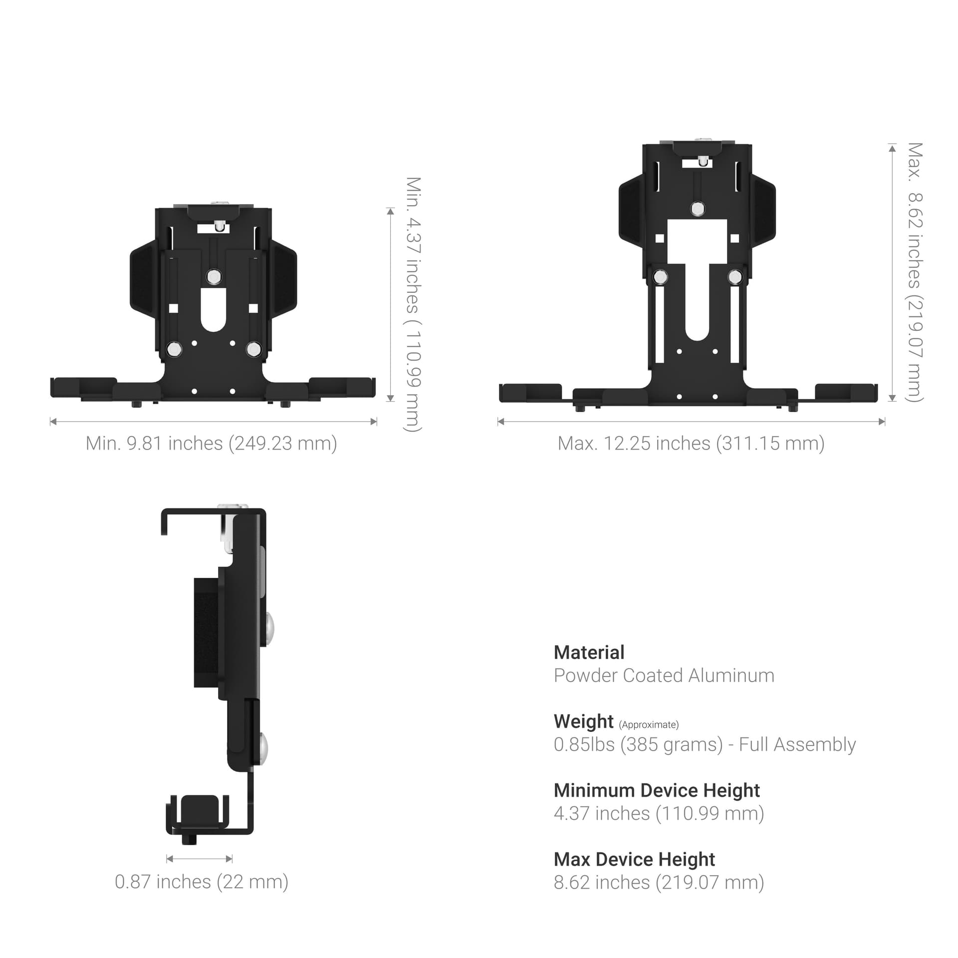 Arkon Large Universal Locking Tablet Holder with Key Lock