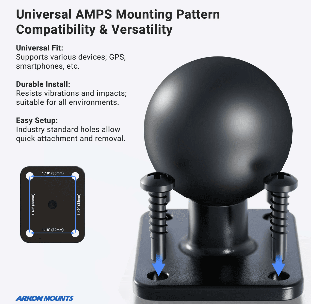 Arkon Large Universal Locking Tablet Mount with Key Lock for iPad, Note, Tab and more