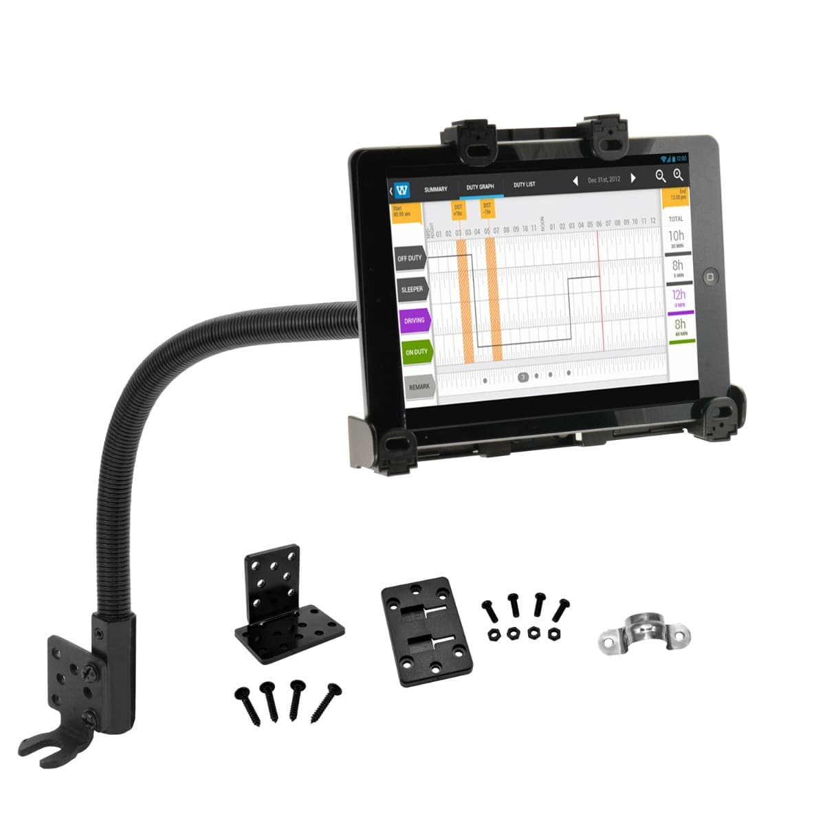 Arkon Heavy-Duty Plastic Locking Tablet Seat Rail or Floor Mount
