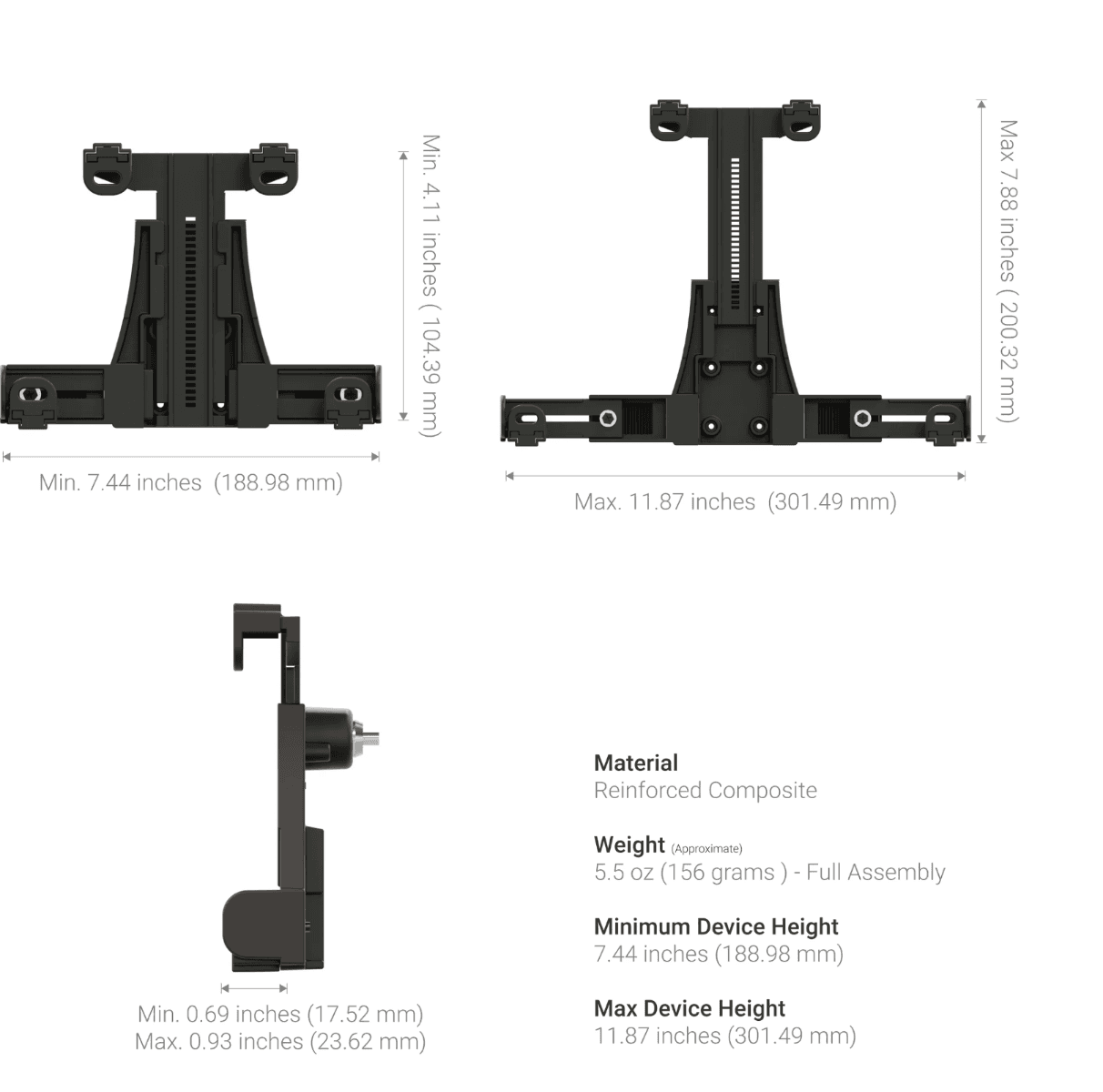 Arkon Robust Plastic Locking Magnetic Tablet Mount