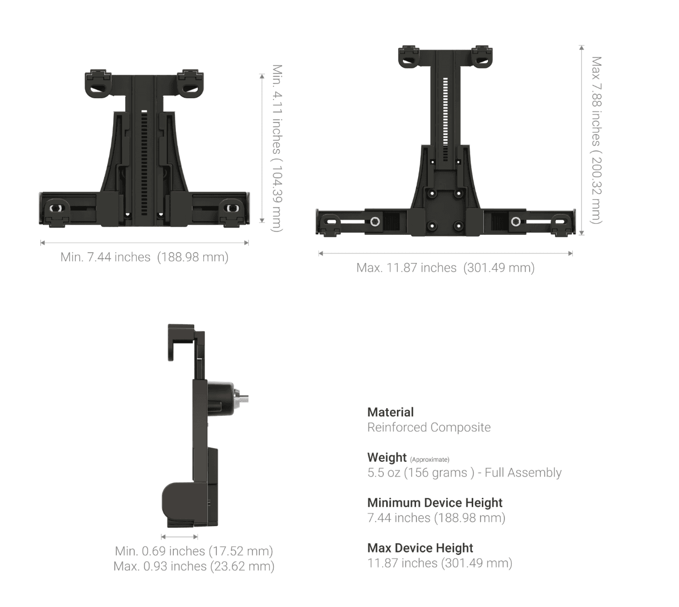 Arkon Robust Locking Headrest Tablet Mount for iPad