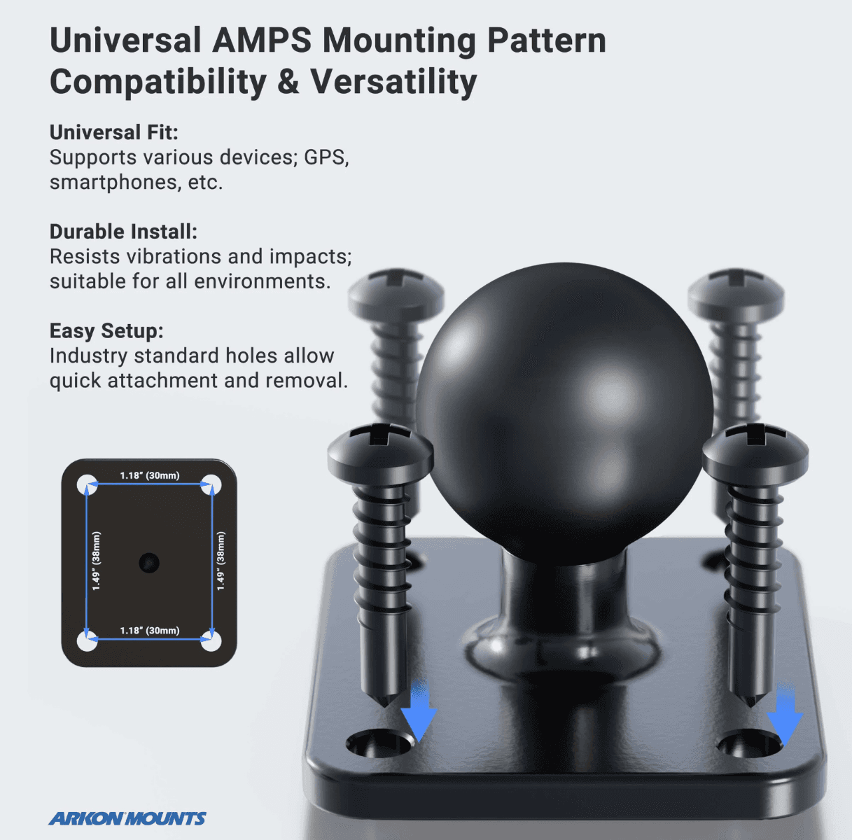 Arkon Plastic Locking Headrest Tablet Mount for iPad, Galaxy, Note, and more