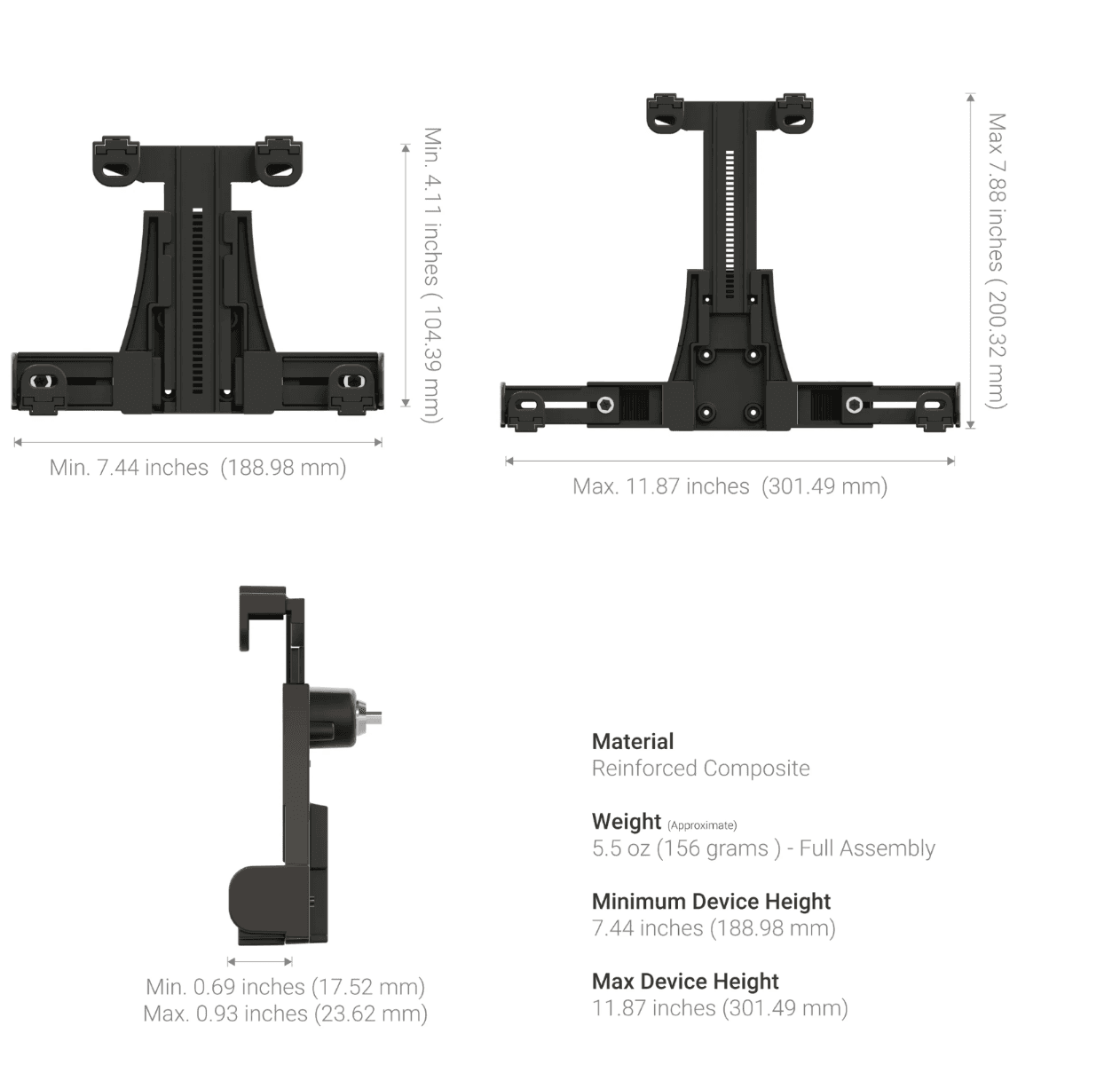 Arkon Plastic Locking Headrest Tablet Mount for iPad, Galaxy, Note, and more