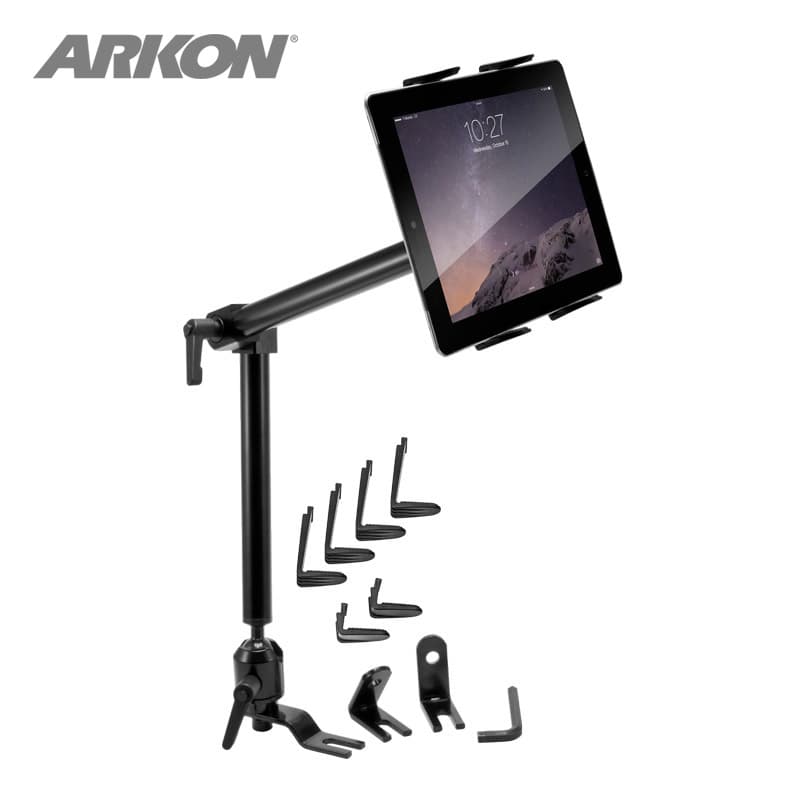 Arkon Tablet Mount Bundle 22in Heavy-Duty Aluminum Seat Rail
