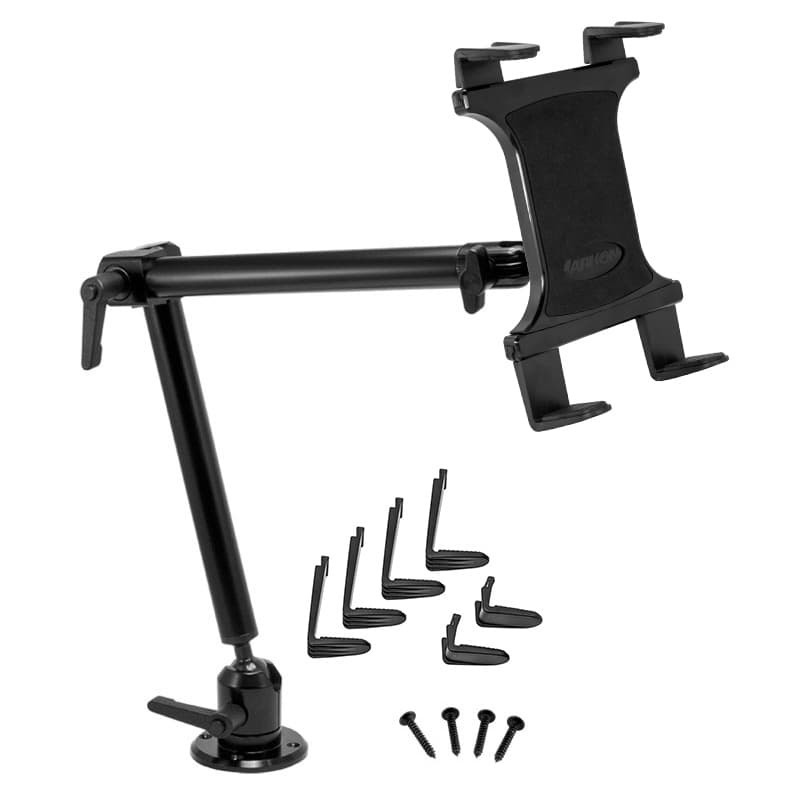 Arkon Tablet Mount Bundle 22in Heavy-Duty Aluminum 4-Hole Drill Base
