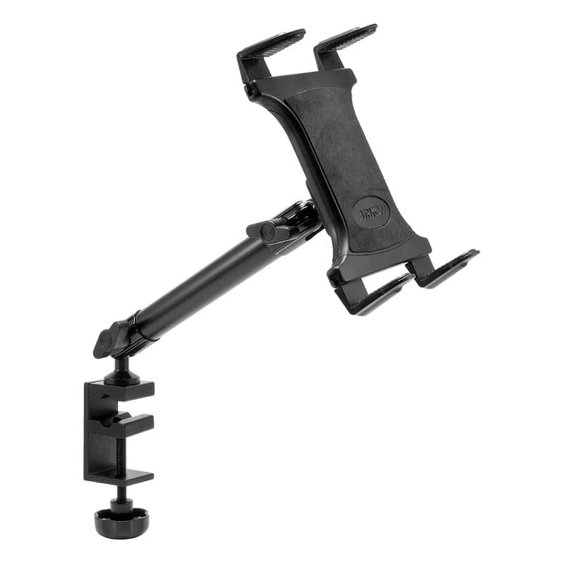 Arkon Tablet Mount Bundle 10in Heavy-Duty Aluminum Mount with C-Clamp Base