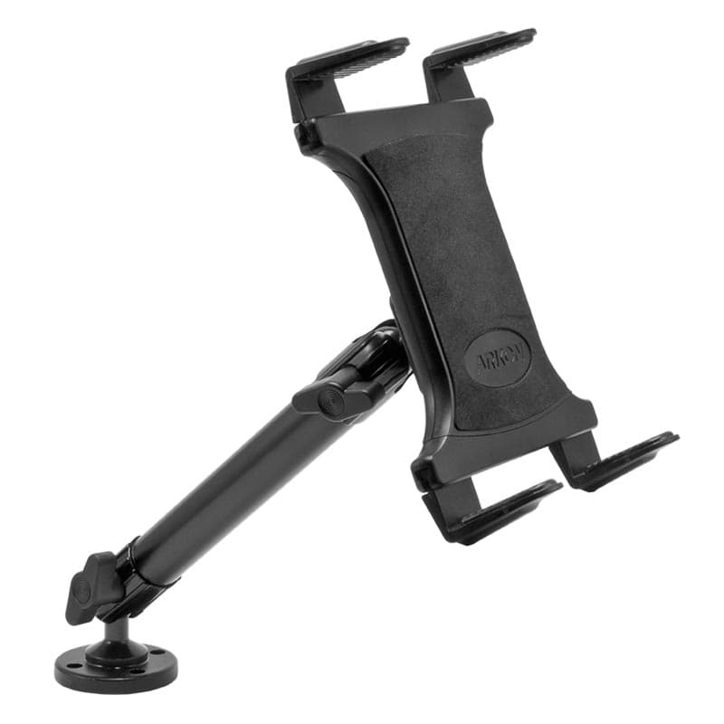 Arkon Tablet Mount Bundle 10in Heavy-Duty Aluminum Mount with 4-Hole Drill Base